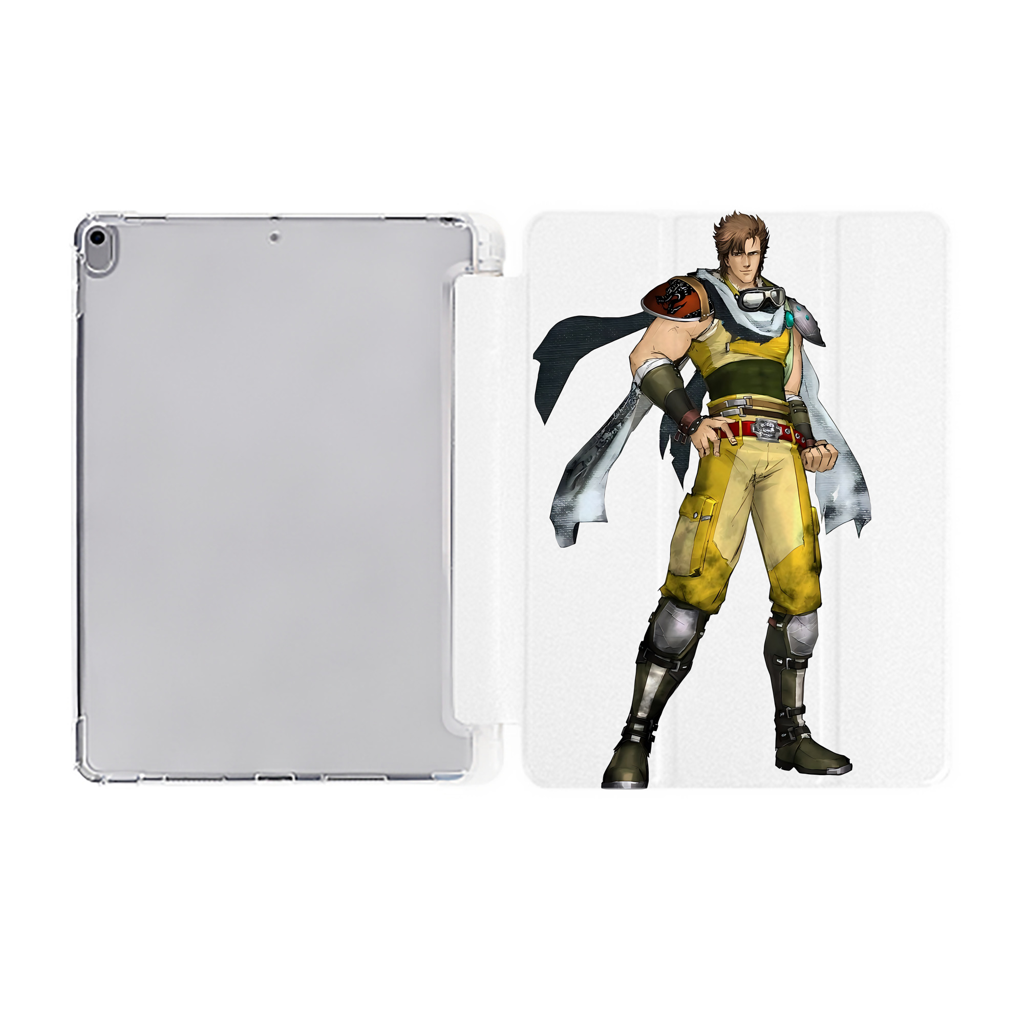 （画像用） 北斗の拳 Fist of the North Star IPad ケース ペン収納付き 三つ折りスタンド PUレザー×シリコン 対応機種9.5/10.5/10.9インチ
